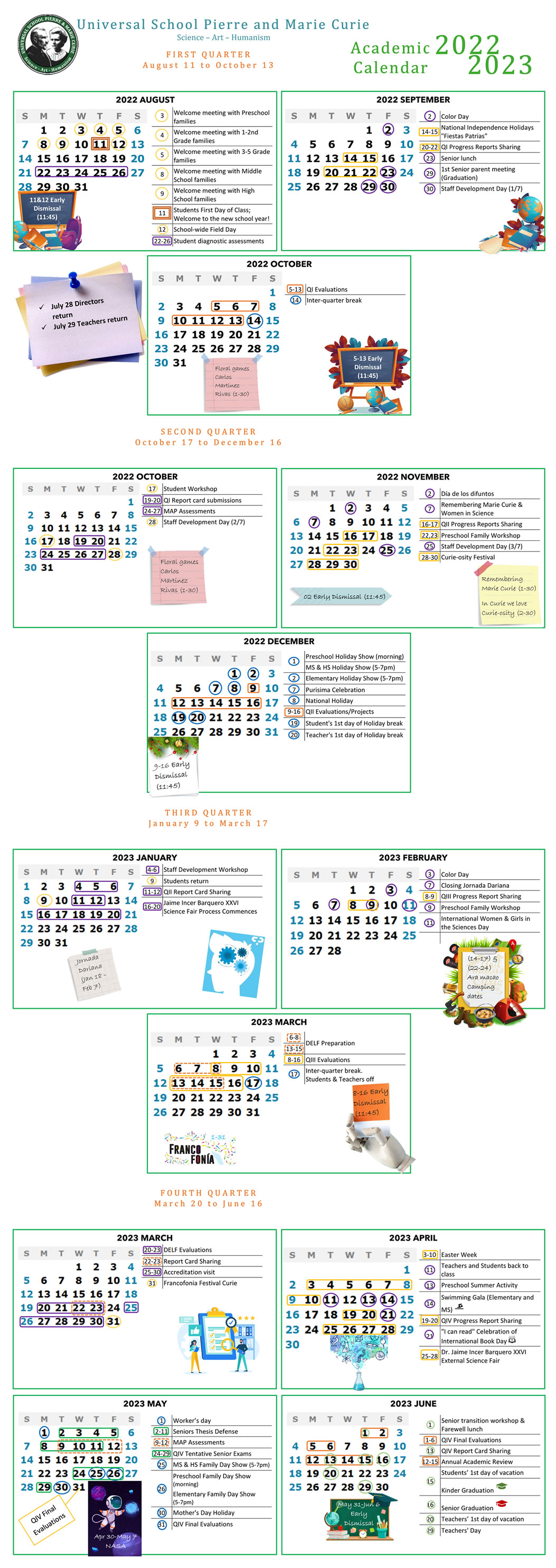 Calendar 2022 - 2023